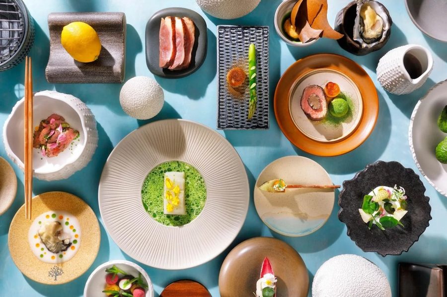 Dishes at The Lemon Tree from above
